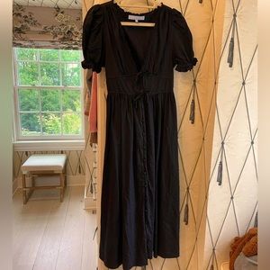 Hillhouse Home black maxi pointelle dress